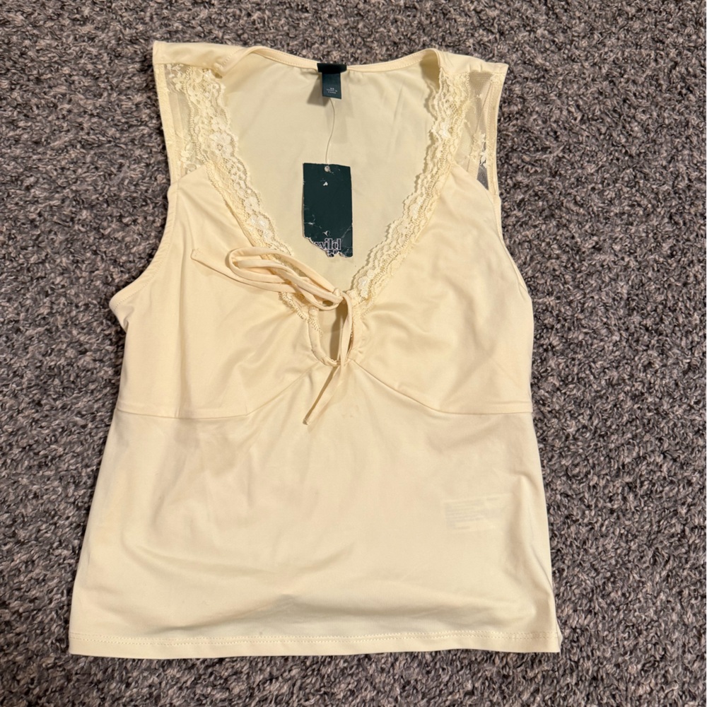 Wild Fable Cream Lace-Trimmed Chemise